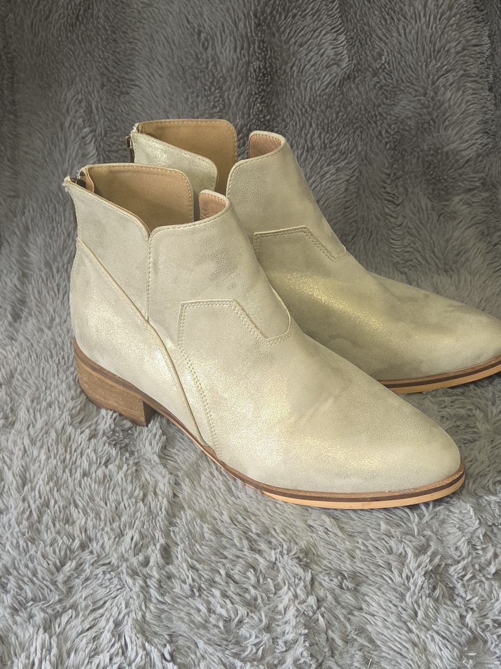 Corkys Shimmery Cream Ankle Booties